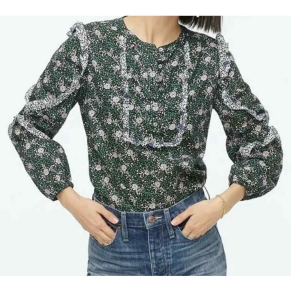 J. Crew x Liberty Franklyn Floral Ruffle Sleeve Blouse (XS)